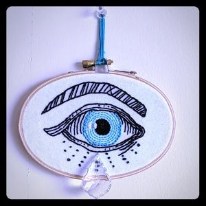 Handmade Embroidery Hoop - Crying Eye